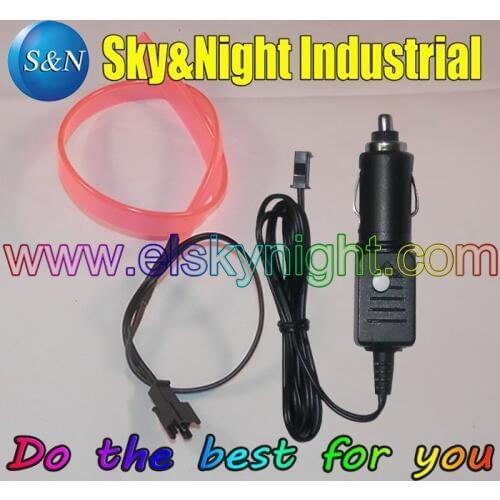 Pink-EL Skirt Wire+12V Controller with Cigar lighter (functions of Constant -Flashing-Off)