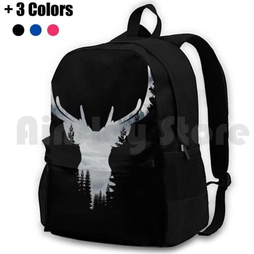 Deer Winter Forest Outdoor Hiking Backpack Riding Climbing Sports Bag Deer Forest Nature Animal Animals Wild Wildlife Trees