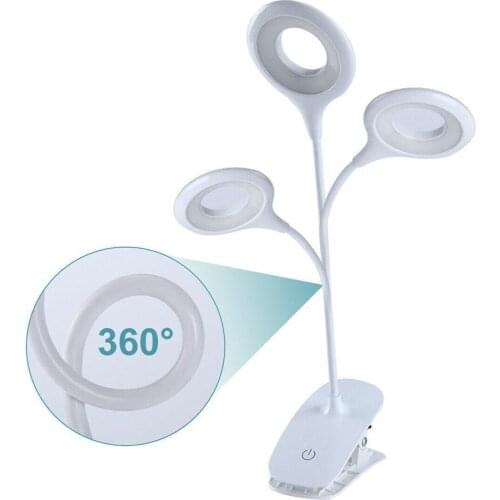 Flexo Table Lamp Led Desk Lamp Clip Study Lamps Magnifier Rechargeable usb Desktop Table Gooseneck Light T7E3