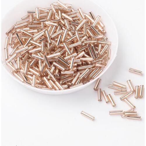 500g/pack 6mm Silver Core Czech Glass Seed Bugle Beads Tube for Jewelry Garment Accessories Beads for Clothing