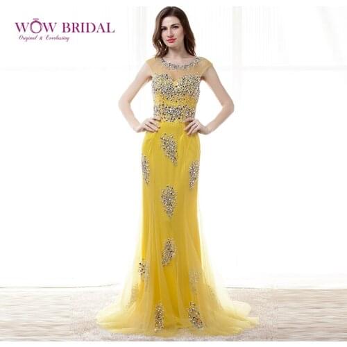 Wowbrial Noble Real Photo Evening Dress 2021 Crystal Sheer Sweetheart Strapless Pearls Beaded Open Back Chiffon Ruched Mermaid