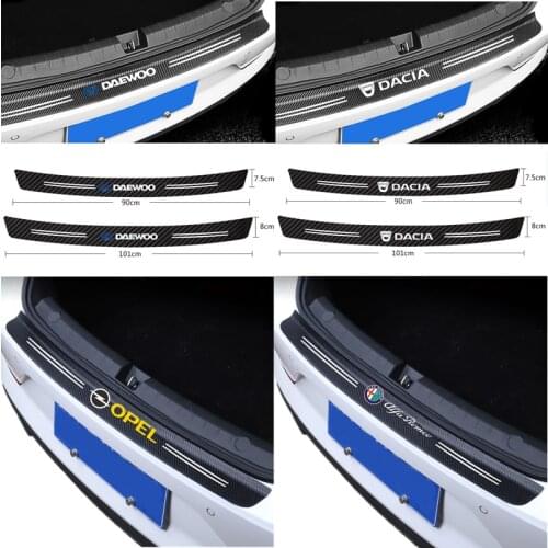 Carbon Fiber Car Rear Bumper Trunk Guard Protected Stickers For Toyota Corolla CHR Auris rav4 Yaris Avensis Camry