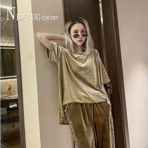 2020 Winter New Velvet Thick Loose Women T Shirt Grey And Champagne Color Female Tee Shirts