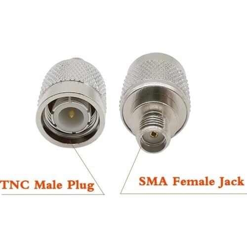 1Pcs/Lot TNC to SMA RF Coaxial Connector TNC Male Plug to SMA Female Jack RF Coax Connector SMA Female to TNC RF Coaxial Adapter