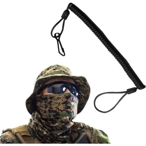 1 Pc Outdoor Tactic Spring Lanyard Elastic Retractable Anti-lost Waist Hanging Retention Rope Police Pistols Gun Rifle Sling