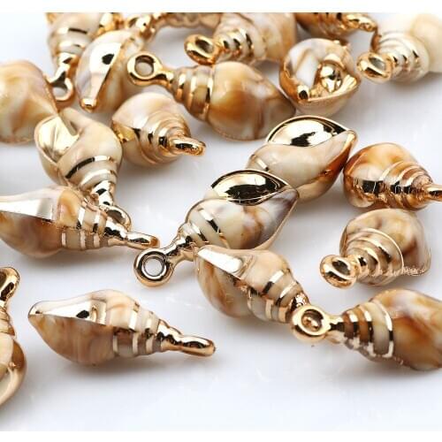 10PCS 32X15MM Acrylic Conch Shell Pendant For DIY Fashion Lady Charm Necklace Jewelry Making Pendant Accessories