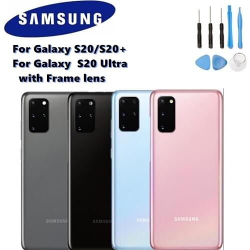 100% Original SAMSUNG Battery glass Back Cover Rear Door Case Replacement Part with Frame lens For Galaxy S20 S20 PLUS S20 Ultra