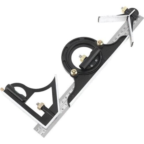 3PCS 300MMMeasurement Tools Combination Angle Ruler Stainless Steel 180 du Function Woodworking Square with Level Woodworking