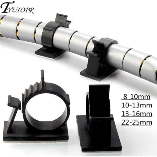 30 PCs Self-Adhesive Cable Clips Plastic Buckle Line Cable Management Clips Black White Fastener Practical Cable Clips Organizer