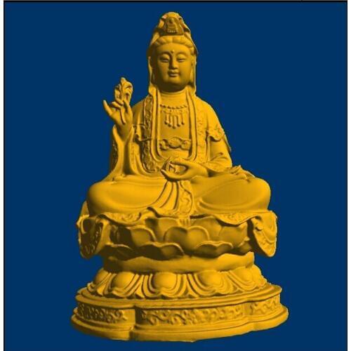 3D model relief stl format for CNC Goddess Of Mercy sitting on lotus_3 STL