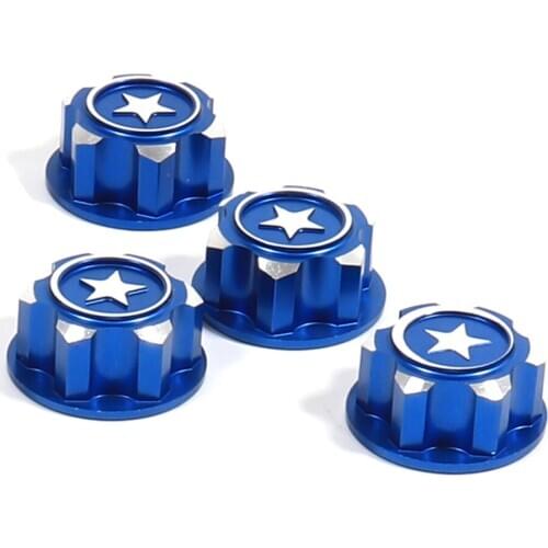 4PCS RC Car Aluminum 17mm Hex Wheel Nuts Adapter Dustproof Anti-Skid for 1/8 Traxxas X-Maxx Summit E-Revo ARRMA Buggy RC Truck