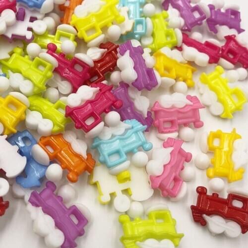 50 pcs Train Head Plastic Button backhole DIY buttons sewing/appliques/craft PT27