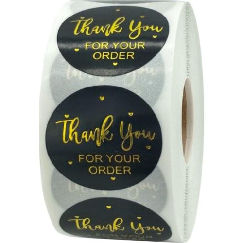 500pcs Thank You FOR YOUR ORDER sticker for envelope seal labels sticker black pink transparent gold sticker stationery supply