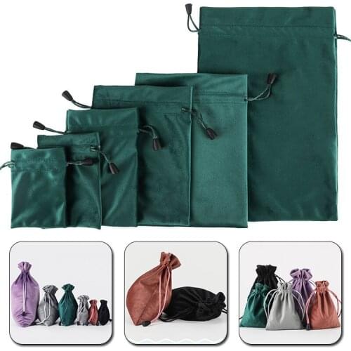6 Size High Quality Packing Bags Solid Color Velvet Bag Jewelry Small Gift Packaging Wholesale Drawstring Bags For Wedding Gifts