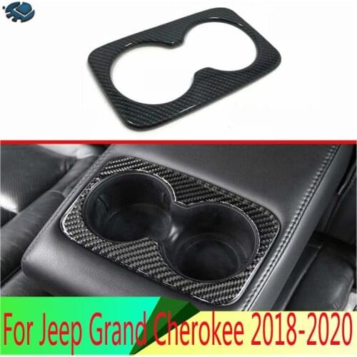 For Jeep Grand Cherokee 2018 2019 Car Styling Accessories Rear Seat Drink Cup Holder Chrome Trim Cover Bezel Surround Frame