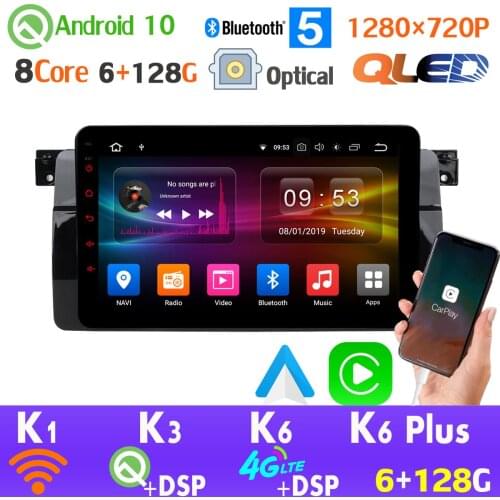 QLED 1280*720P 6G+128G Android 10.0 Car GPS Radio Player For BMW 3 Series E46 M3 Rover 75 SPDIF HDMI Head Unit 4G LTE AHD 1080P