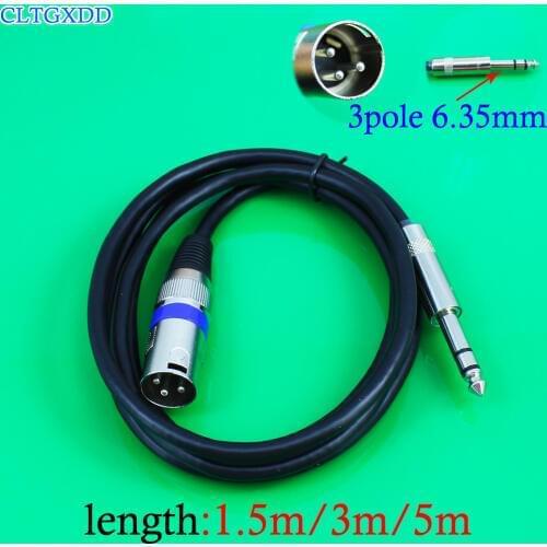 Cltgxdd Microphone Line 6.35 Male To Female 3Pin Cannon Balance Sound Wire Cable Connector XLR Line