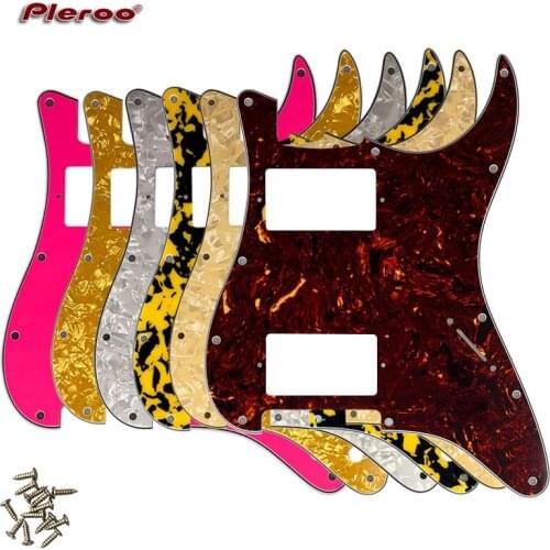 Pleroo Custom Guitar Parts - For 72' 11 Screw Hole Standard St HH PAF Humbuckers Guitar pickguard Scratch Plate