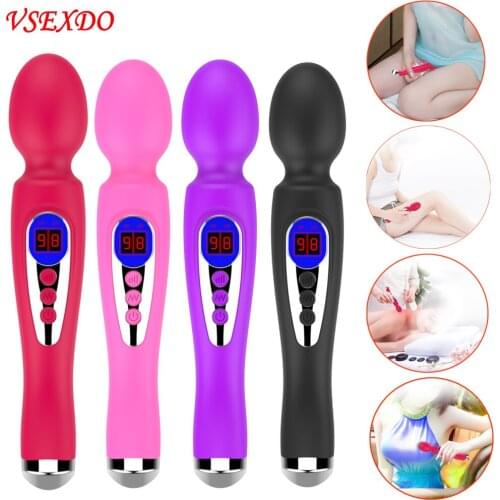 Newest Dildos Vibrator Magic Wand for Women Clitoris Stimulator USB Rechargeable Massager Sex Toys for Adults Female masturbator