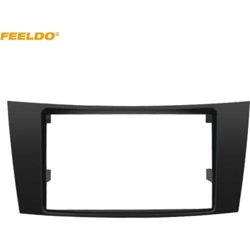 FEELDO Car 2Din Stereo CD/DVD Panel Fascia Stereo Frame For Mercedes BENZ E CLASS W211 CD Radio Dash Panel Installation Kits