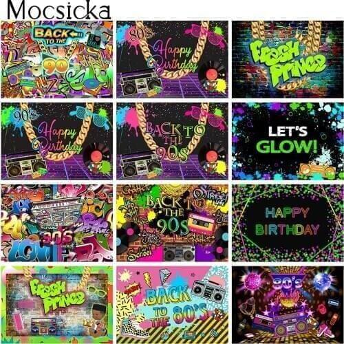 80s 90s birthday backdrop back to 80s 90s graffiti wall photo background studio baby shower music photo booth background studio