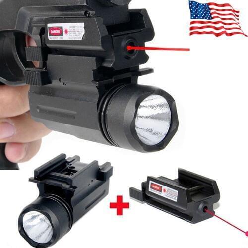 US Red Laser Sight and Glock Flashlight Combo Rifle Lights for Pistol Guns Glock 17,19, 22 Series Tactical Hunting