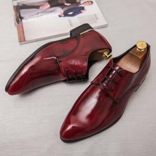 Mens Formal Leather Shoes High-end Quality Mens Wedding Office Comfortable Business Shoes Direct Delivery Large Size 38-48