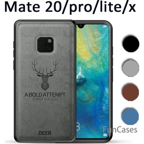 Case Cloth Texture 3D Embossing Deer Soft Bumper Fabric For Huawei Mate 20 Pro Lite X Cover for Huawei Mate20 20Pro Fundas Capa