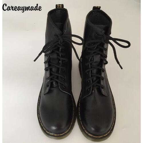 Careaymade,2020 new winter female shoes Genuine leather boots British style fashion Boots,7 colors and the thickness of two wea
