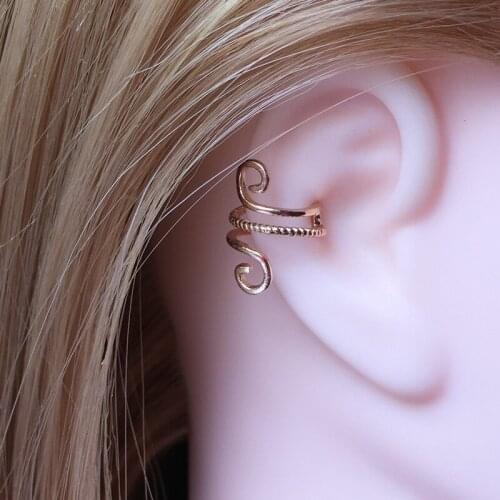 Nanny Fashion Jewelry Womens Double Twist Earrings Metal Personality Ear Clip Simple Casual Hip Hop Punk Party Street Shot