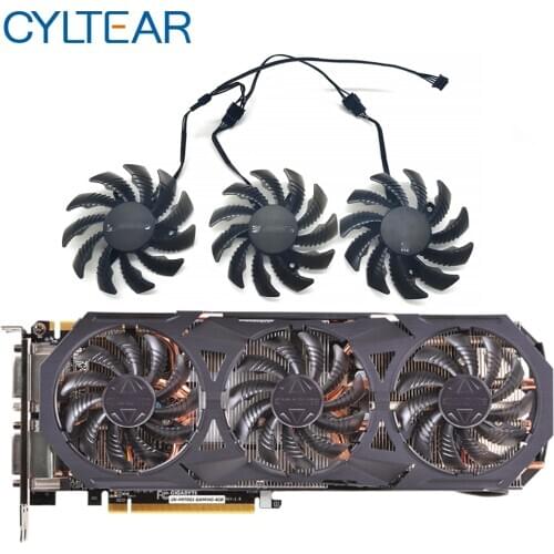 75MM PLD08010S12HH T128010SU For Gigabyte GTX960 GTX970 GTX980 GTX 980TI 760 670 580 R9 290X Graphics Card Cooler Fan