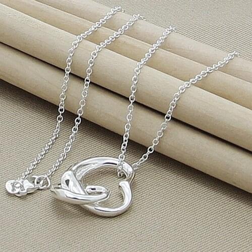 Wholesale Price 925 Sterling Silver Fashion Simple Love Heart Pendant Necklace Jewelry For Women Best Gift