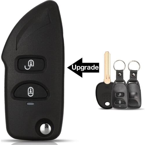 Kutery 10PCS Modified Flip Folding Remote Car Key Case Shell 2 BTN For Hyundai Santa Fe 2006-2012 Fit KIA With Uncut Right Blade
