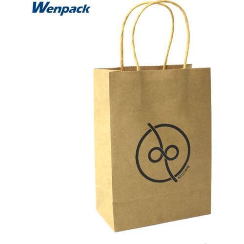 Custom printed shopping gift kraft paper bag/Recyclable shopping paper bag