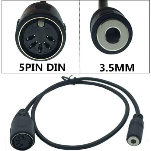 50CM 1m 1.5m 5Pin DIN Female to Jack 3.5mm Female SmartPhone AUX Headphone Stereo Adapter Input Cable DIN to 3.5mm Cable