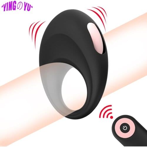 Penis Vibrating Ring Delay Ejaculation Cockring Wireless Remote Vibrator Clitoris Massager Adult Erotic Sex Toys for Men Male 18