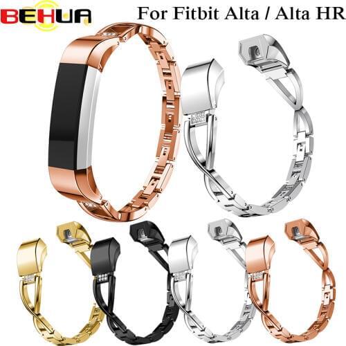 High Quality Replacement Alloy Crystal Rhinestone Wristband Band Strap Bracelet For Fitbit Alta/For Fitbit Alta HR Watch Band