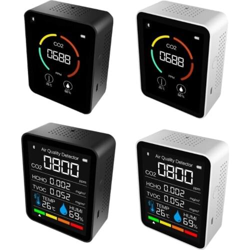 High Accurate Air Quality Meter Detects HCHO CO2 TVOC Humidity Temperature Meter Wifi Function & 60 Days Data-hold