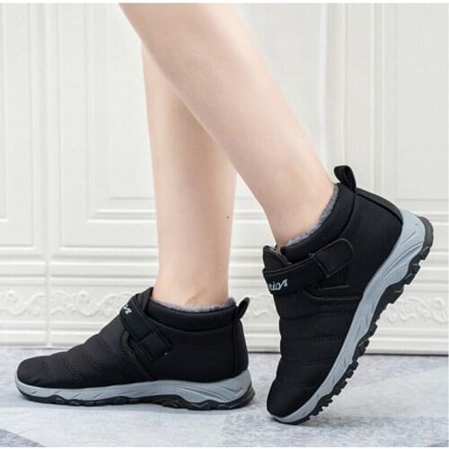 2021 Winter Boots Women Ankle Boots Cotton Fabric Femmes Bottes Plush Shoes Ladies Booties Waterproof Shoes Buty Damskie