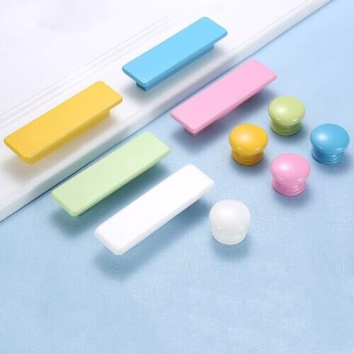 KK&FING 1PC Modern Macaron Children Cabinet Knobs and Handles Wooden Bedroom Wardrobewood Door Pulls Home Improvement