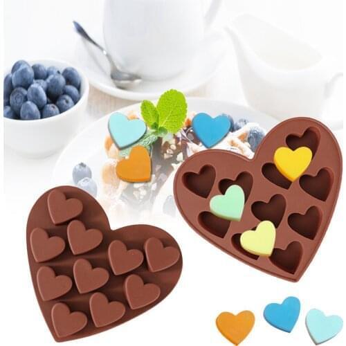 10 Cavity Love Heart Shaped Chocolate Silicone Mould Baking Mold Fondant Cake Chocolate Mold DIY Baking Tools