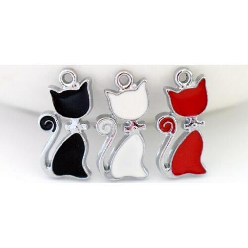 10PCS Cute Pet Cat Charms Pendant For DIY Handmade Bracelet Necklace Jewelry Accessories DIY Craft