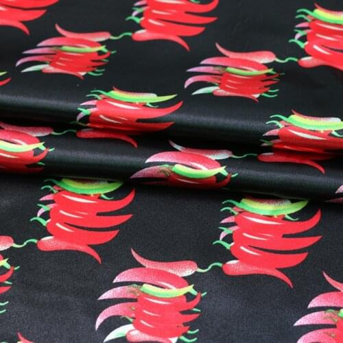 100cm*148cm Fashion Pepper Print Satin Fabric Material Soft Lining Scarf Textile
