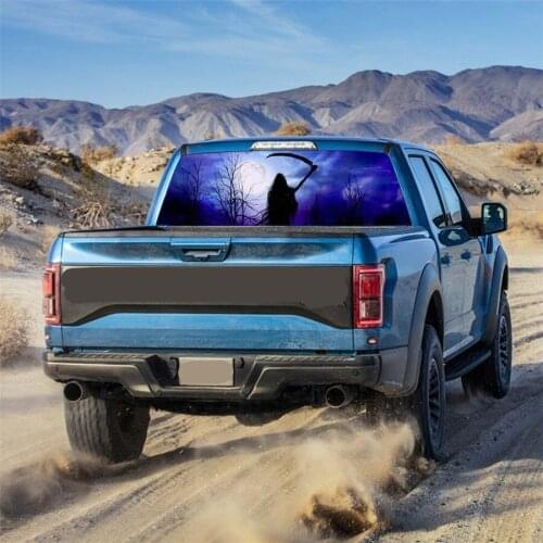 147x46cm Grim Reaper with a sickle Car sticker Rear Window Sticker Phantom pattern for Pickup trucks