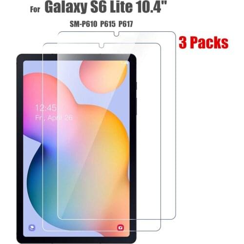 3 PACKS Glass Protector for Samsung Galaxy S6 Lite 10.1 inch 9H Hardness Tempered Glass Films for Galaxy S6 Lite 2020 SM-P610