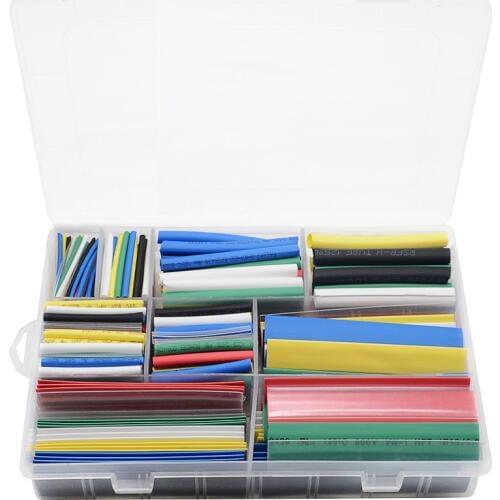385pcs/box heat shrink tube 2:1 Heat Shrink Tubing set 9 sizes 7 colors Sleeve Wrap Polyolefin Tubes shrink wrapped