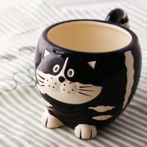 700ml Large Capacity Ceramic Cat Cup Creative 3D Owl Cartoon Animal Office Water Cup Cute Milk Breakfast Cups and Mugs Coffee