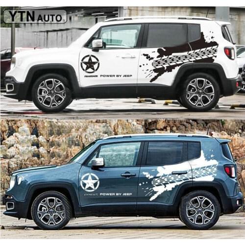 Car Decals For Jeep Renegade 2015 2016 2017 2018 2019 2020 Side Body Off Road Climber Graphic Vinyl Cool Sticker Customized