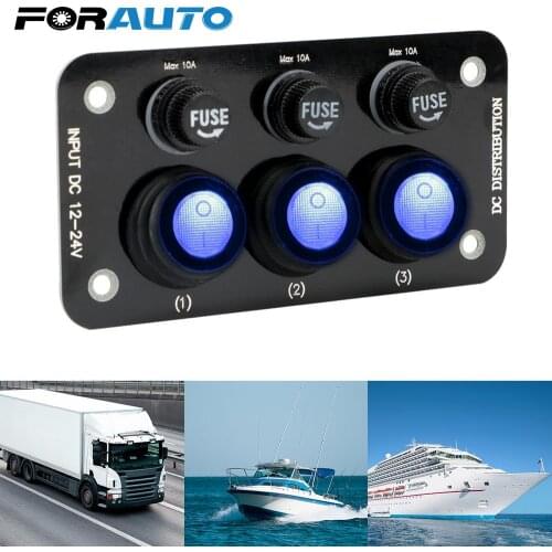 Car Switch Panel Porous Toggle Switch Auto Parts DC 12-24V for Car Marine Truck Replaceable Fuse Holder