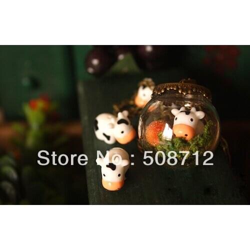 Free shippin!!! 30pcs/lot 19*13mm white cow pendant Stuffing/ filler For Glass Cover Vials Pendant